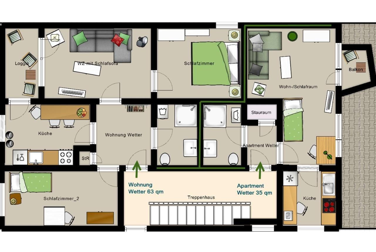 Haus Homann-Schneider, Wohnung Wetter เวทเทอร์ ภายนอก รูปภาพ